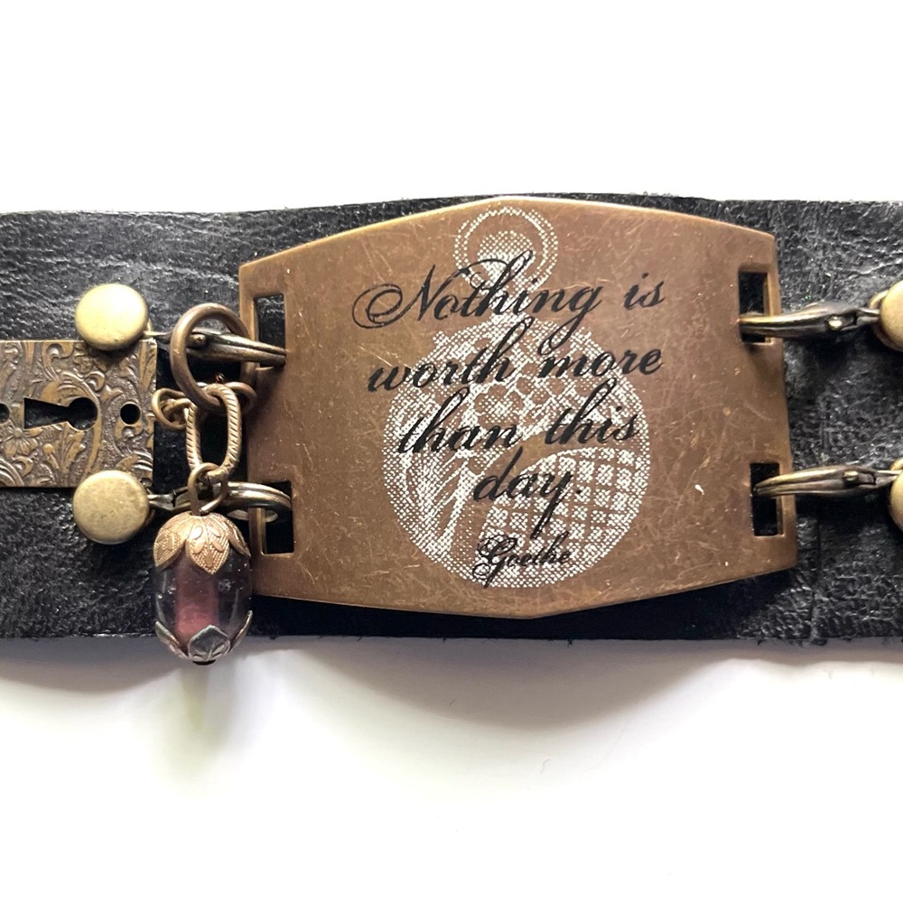 Copper Bracelet with Engraved Plate